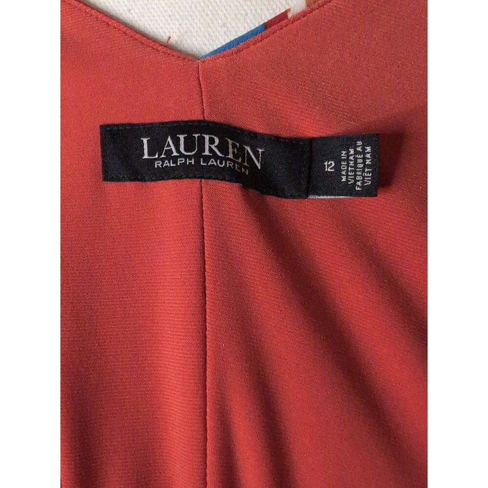 Lauren by Ralph Lauren Georgette floral jersey v neck maxi wrap dress 12 - Picture 6 of 9